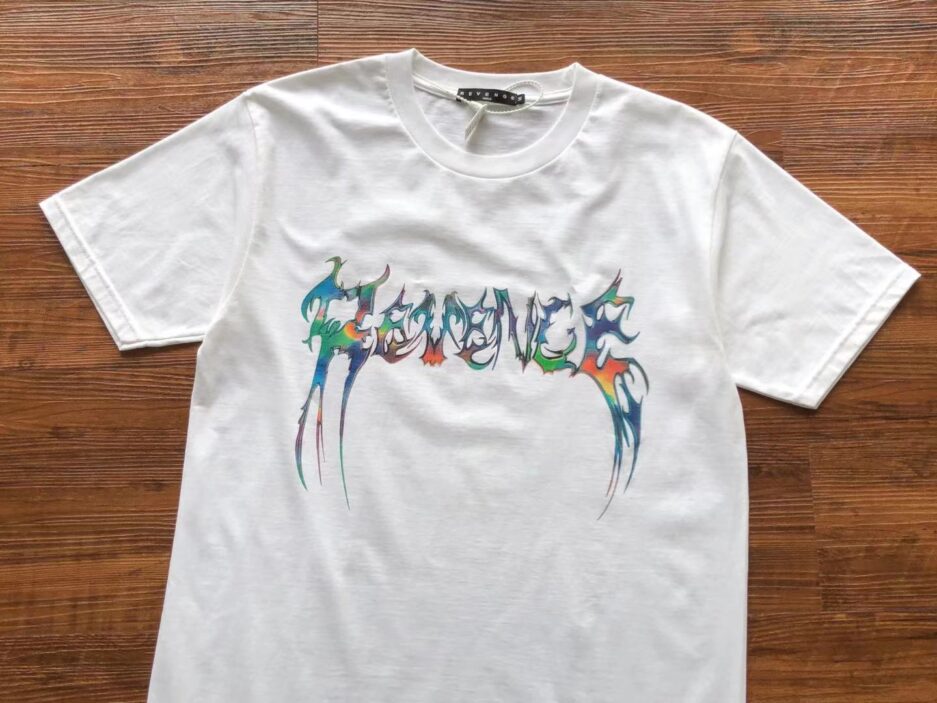 Revenge Clothing Colorful Letter logo White T-shirt