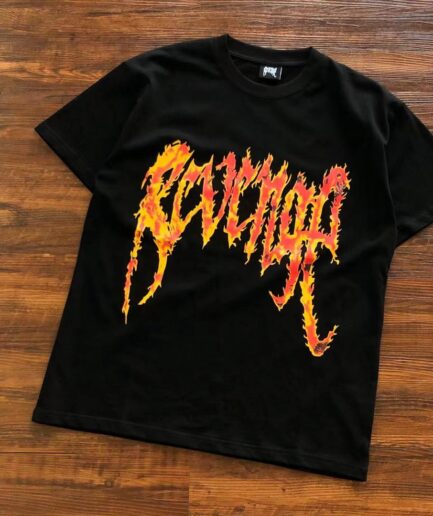 Revenge Clothing Fire Logo Black T-Shirt